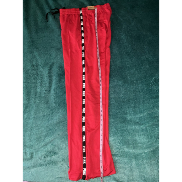 VS Pink Women's Size Medium Pink Track Pants Red - Picture 11 of 11